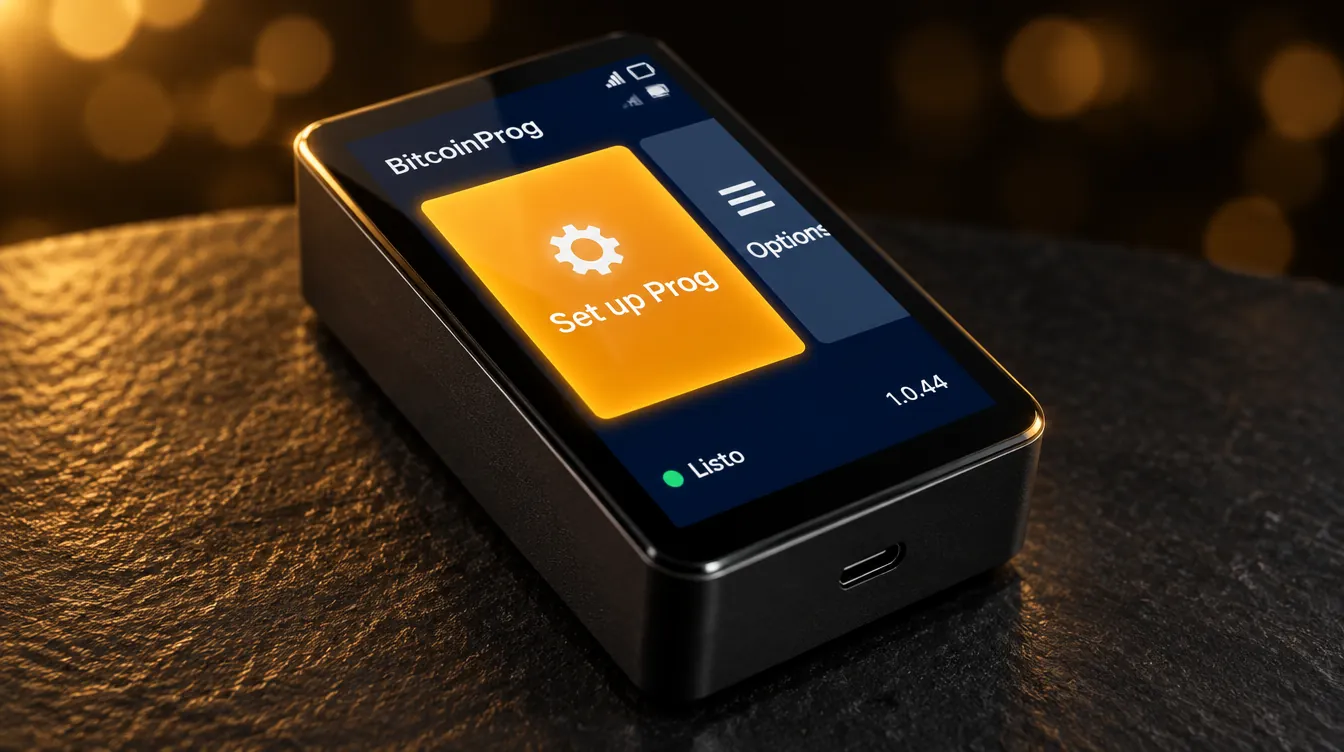 La cartera encendida lista para configurar