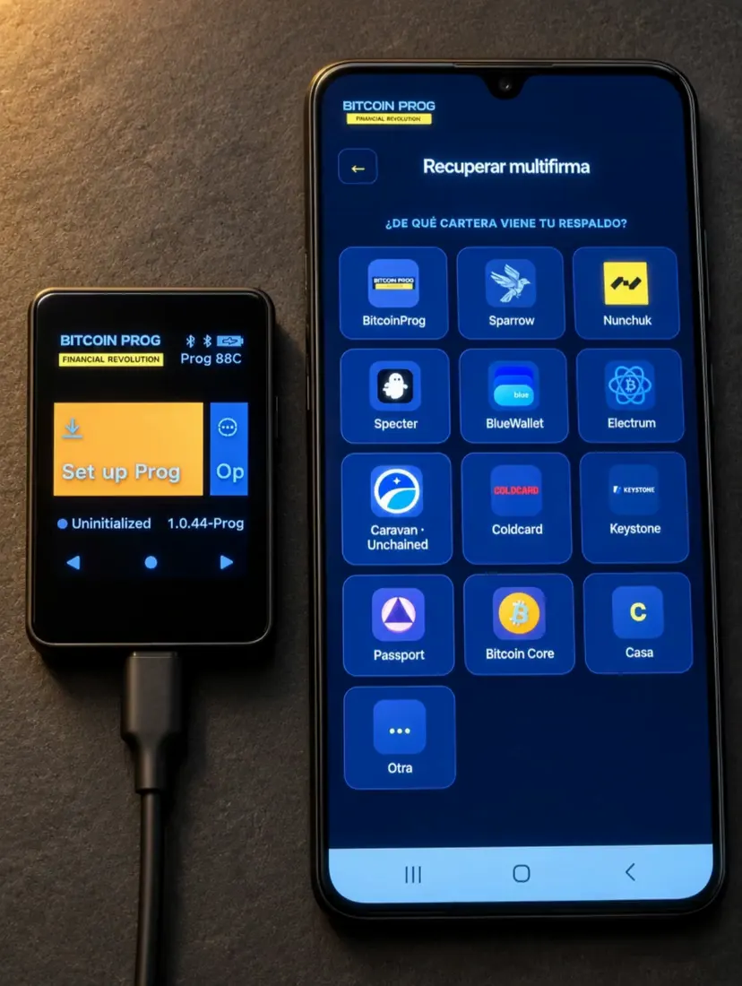 La app con la lista de carteras